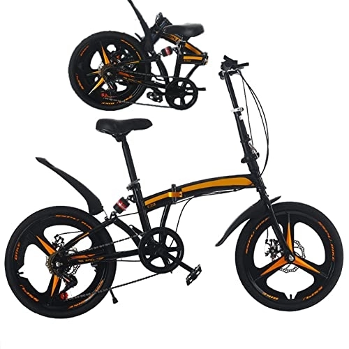 Plegables : Bicicleta Plegable Adulto Bicicleta de Montaña Plegable 6 Velocidades, Suspensión Completa, Freno de Doble Disco, Bicicleta con Marco Plegable, Black / 3 / 20inch