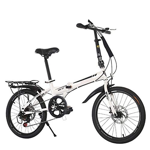 Plegables : Bicicleta Plegable Bicicleta de montaña Cambio de Velocidad Amortiguador Freno de Disco Bicicleta Adulto Joven 20 Pulgadas