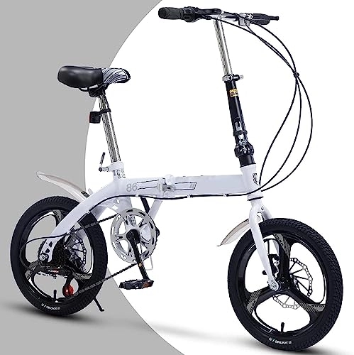 Plegables : Bicicleta Plegable Bicicleta Plegable con 6 Velocidades, Bicicletas Plegables Livianas, Bicicleta de Viaje para Adultos y Marco de Acero de Alto Carbono con Freno de Disco, para Hombres y Mujeres