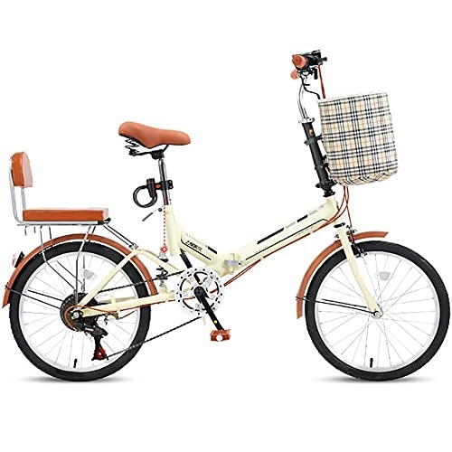 Plegables : Bicicleta Plegable Bikes, Adulto Pequeño Ultraligero Y Portátil De 20 Pulgadas Y 6 Velocidades con Asiento De Seguridad para Niños con Una Carga Máxima De 150 Kg