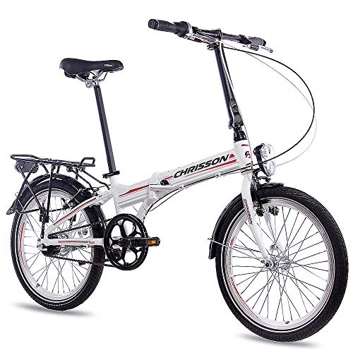 Plegables : Bicicleta plegable Chrisson de 20 pulgadas, de aluminio, 7 velocidades Shimano Nexus, color blanco