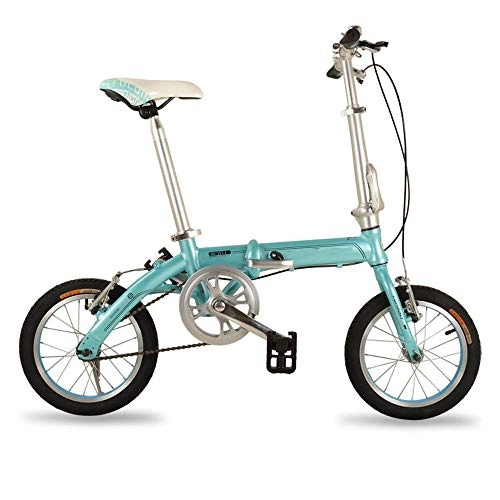 Plegables : Bicicleta plegable de 14 pulgadas- Bicicleta plegable de ciclo de una sola velocidad para estudiantes adultos, bicicleta ligera plegable de aluminio ligero para adultos para deportes al aire libre