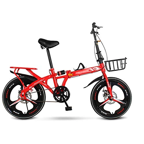 Plegables : Bicicleta plegable de 16 / 20 pulgadas, bicicleta plegable compacta Bicicleta ligera para uso urbano con rejilla trasera, para adultos, pequea, para estudiantes, portabicicletas plegable, bicicleta