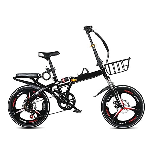 Plegables : Bicicleta Plegable De 16 / 20 Pulgadas Ultraligera PortáTil Mini Bicicleta De Velocidad Variable Frenos De Disco Dual para Trabajar En Bicicleta De Ciudad