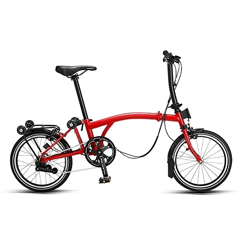 Plegables : Bicicleta plegable de 16 pulgadas, marco de acero plegable de 3 velocidades, suspensión trasera de freno de disco doble, bicicleta liviana para adultos para hombres y mujeres, absorción de impacto do
