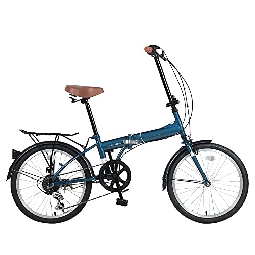 Plegables : Bicicleta Plegable De 20 Pulgadas, Bicicleta Plegable De Acero Al Carbono Bicicleta Plegable Unisex Pequeña Velocidad Variable De 7 Velocidades, Freno Delantero En V Y Freno Trasero, Bicicleta Portáti