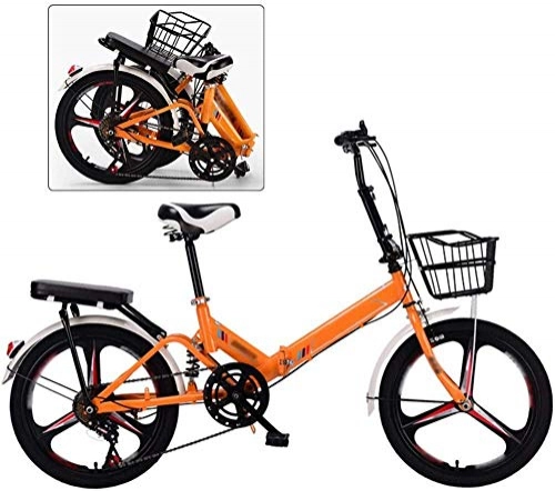 Plegables : Bicicleta plegable de 20 pulgadas BMX niños jóvenes bicicletas de montaña 7 velocidades marco de acero plegable niños bicicleta MTB niños niñas niños bicicleta plegable bicicleta naranja