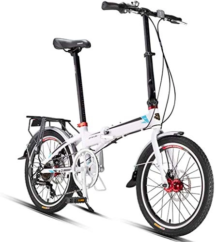 Plegables : Bicicleta Plegable De 20 Pulgadas De 7 Pulgadas, Bicicleta Plegable De Adultos, Con Neumático Antideslizante Y Resistente Al Desgaste, Bicicleta Super Compacta De Cercanías Urbanas, Para Estudiantes