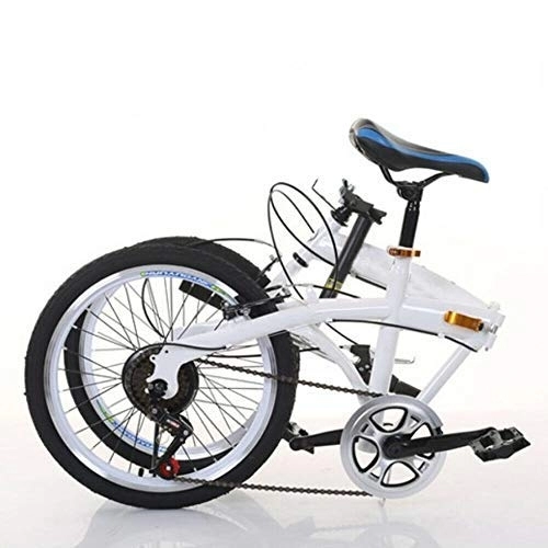 Plegables : Bicicleta plegable de 20 pulgadas, de acero al carbono, pequeña, unisex, 7 velocidades, velocidad variable, freno delantero en V y freno trasero, para adultos, bicicleta portátil para ciudad