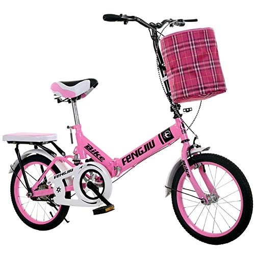 Plegables : Bicicleta Plegable de 20 Pulgadas Ligera pequeña Bicicleta portátil para Adultos Estudiante de Camino con Caja de Compras de Viaje al Aire Libre Mujeres Hombres Bicicleta Ajustable