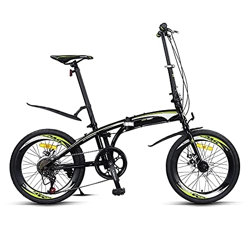Plegables : Bicicleta Plegable de 20 Pulgadas para Adultos, 7 Velocidad Variable, Bicicleta Plegable para Hombres y Mujeres, Bici Plegable con Frenos de Disco Dobles de Velocidad Variable