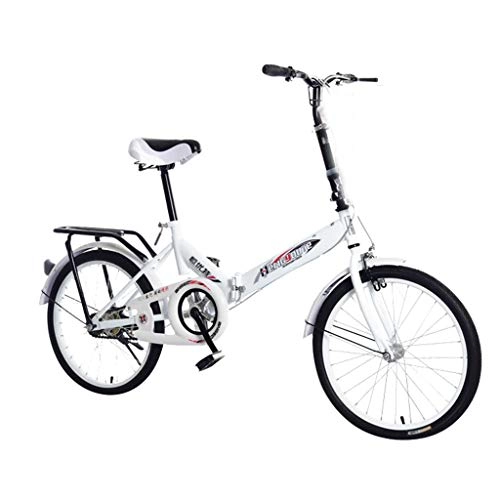 Plegables : Bicicleta plegable de 20 pulgadas para adultos y jóvenes, ligera, medios de transporte (blanco)