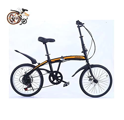 Plegables : Bicicleta Plegable de 20 Pulgadas, Velocidad Variable, Freno de Disco Doble, Bicicleta para Mujeres Adultas, Unisex, aleación de Aluminio, Ciudad, Camino cómodo (Color:Black A, Size:Airplane)