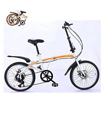 Plegables : Bicicleta Plegable de 20 Pulgadas, Velocidad Variable, Freno de Disco Doble, Bicicleta para Mujeres Adultas, Unisex, aleación de Aluminio, Ciudad, Camino cómodo (Color:White A, Size:Airplane)