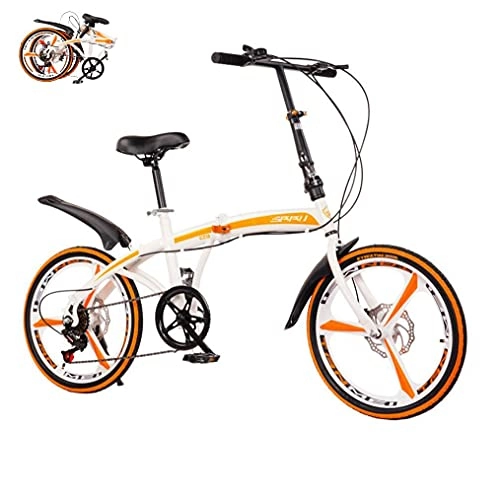 Plegables : Bicicleta Plegable de 20 Pulgadas, Velocidad Variable, Freno de Disco Doble, Bicicleta para Mujeres Adultas, Unisex, aleación de Aluminio, Ciudad, Camino cómodo (Color:White B, Size:Airplane)