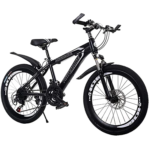 Plegables : Bicicleta Plegable de 21 velocidades con Doble absorción de Impactos Bicicleta Plegable para Adultos MTB Velocidad Variable Freno de Disco Doble 20-26 Pulgadas Black, 24 Inches