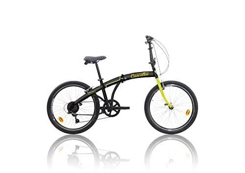 Plegables : Bicicleta plegable de 24 'SHIMANO 6 V negro amarillo (negro - amarillo)