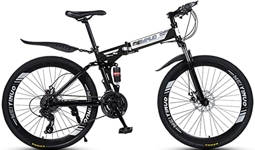 Plegables : Bicicleta Plegable De 26 Pulgadas, 21 Velocidades Doble Suspension Bicicletas Urbanas, Fácil De Plegar Bicicleta Montaña Para Adultos Y Jóvenes, Para Exteriores black, 26 inches