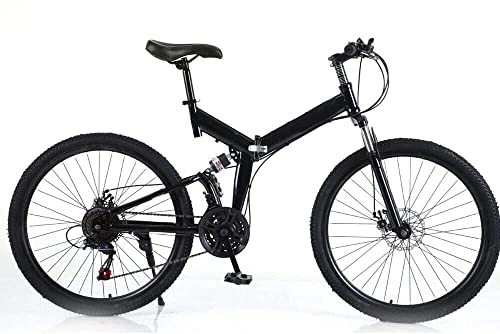 Plegables : Bicicleta plegable de 26 pulgadas, bicicleta de montaña, plegable, bicicleta de carrera, freno V, color negro