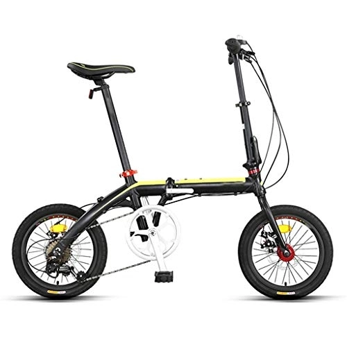 Plegables : Bicicleta plegable de 7 velocidades para ciudad, mini bicicleta compacta, bicicleta para adultos, hombres, mujeres, estudiantes, trabajadores de oficina, bicicleta plegable de 16 pulgadas, marco de a