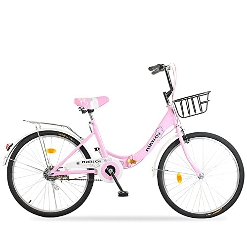 Plegables : Bicicleta plegable ligera 22 / 24 - Bicicleta portátil para mujer con pedal y marco de acero al carbono - Ideal para estudiantes y adultos
