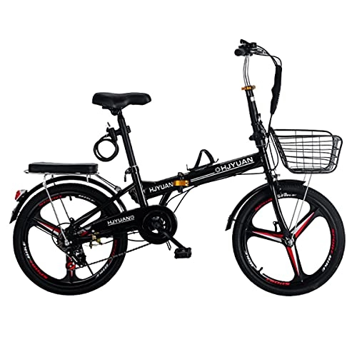 Plegables : Bicicleta Plegable Ligera De 20 Pulgadas Bicicletas Plegables De 6 Velocidades Bicicleta De Ciudad De Doble Freno para Adultos Hombres Mujeres Estudiantes Bicicletas Urbanas, B