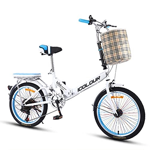 Plegables : Bicicleta Plegable Ligera De 20 Pulgadas Bicicletas Plegables De 6 Velocidades Frenos Dobles Bicicleta De Ciudad para Adultos Hombres Mujeres Estudiantes Bicicletas Urbanas, E