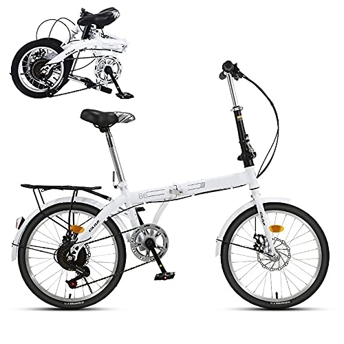 Plegables : Bicicleta Plegable Mini Adultos Freno De Disco Mecánico De Velocidad Variable Portátil De 7 Velocidades para Bicicleta Liviana De 20 Pulgadas con Una Carga Máxima De 150 KG