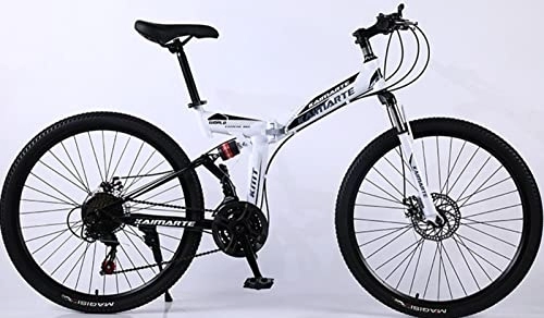 Plegables : Bicicleta Plegable Mini Bicicleta Plegable De 26 Pulgadas De Velocidad Variable Hombres Mujeres Bicicleta Montaña Adulto Estudiantes Niños Al Aire Libre Deporte De La Bici White, 24 inches