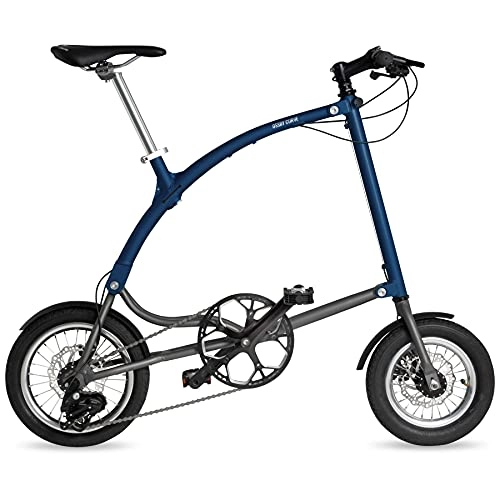 Plegables : Bicicleta Plegable OSSBY Curve Eco Azul Marino - Bicicleta Urbana Plegable para Ciudad - 3 Velocidades - Rueda de 14" - Cuadro de Aluminio - Fabricada en España