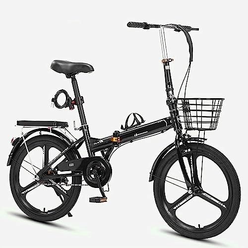 Plegables : Bicicleta plegable para adultos, bicicleta plegable con marco de acero al carbono de alta resistencia, bicicleta urbana fácil de plegar con portaequipajes trasero, guardabarros delanteros y traseros