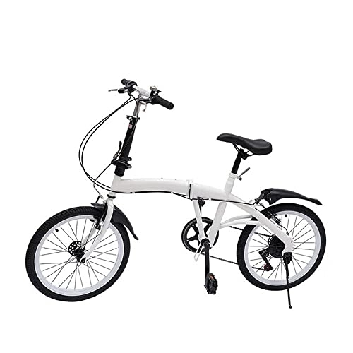 Plegables : Bicicleta plegable para adultos de 20 pulgadas, 7 velocidades, plegable, para camping, ciudad, color blanco