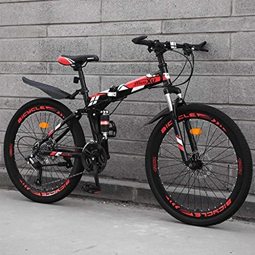 Plegables : Bicicleta Plegable Plegable Velocidad Variable Sistema de absorción de Impactos Dual Hombres y Mujeres Deportes al Aire Libre Ciudad Bicicleta de cercanías Bicicleta de montaña de 24 Pulgada