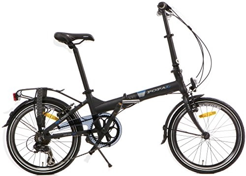 Plegables : Bicicleta Plegable Popal Reload 20 Pulgadas Marco de Aluminio Cambio 6 Velocidades Negro Mate