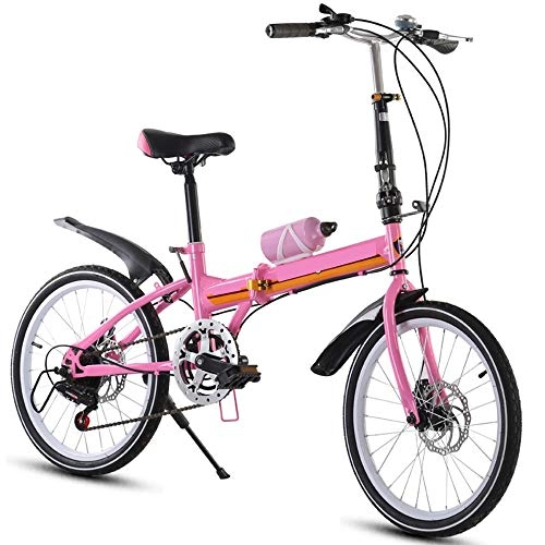 Plegables : Bicicleta Plegable Velocidad de Freno de Disco Doble Bicicleta de Velocidad de montaña para Hombre para Mujer Adulto 20 Pulgadas