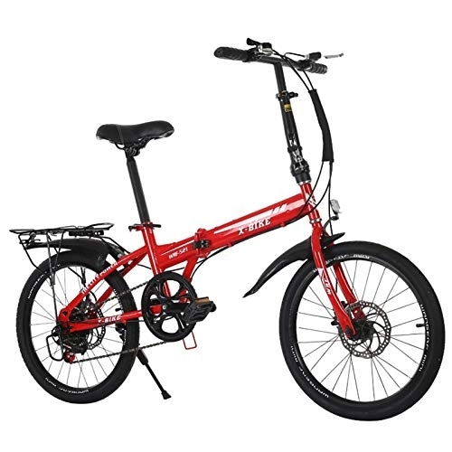 Plegables : Bicicleta Plegable Velocidad Variable 20 Pulgadas, Bikes Plegable Urbana Portátil Freno Mecánico De Doble Disco para Boy Adultos Chica De La Bicicleta De La Bicicleta Infantil B, 20 Inches