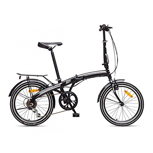 Plegables : Bicicleta Plegable Zonix 20 Pulgadas Frenos en el Manillar Shimano 7 Velocidades Negro