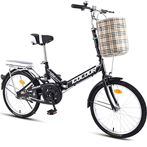 Plegables : Bicicletas de montaña Bicicleta Plegable de una Sola Velocidad Hombre Mujer Adulto Estudiante Ciudad Viajero al Aire Libre Bicicleta Deportiva con Cesta
