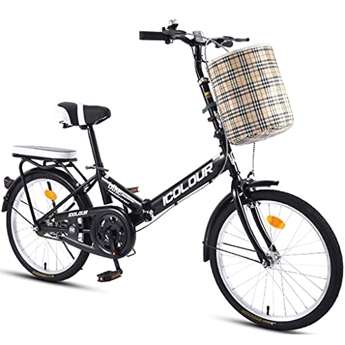 Plegables : Bicicletas de montaña Bicicleta Plegable de una Velocidad Hombre Mujer Adulto Estudiante Ciudad Commuter Bicicleta Deportiva al Aire Libre con Canasta Mini Bicicleta Plegable 16 Pulgadas Vel