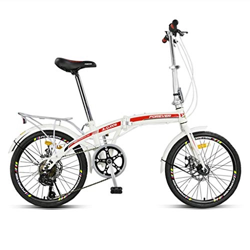 Plegables : Bicicletas de Velocidad Variable Adulto Plegable Estudiante Chica Chico de Ultra luz Mini portátil de Velocidad 20 Pulgadas (Color : Red, Size : 20inches)
