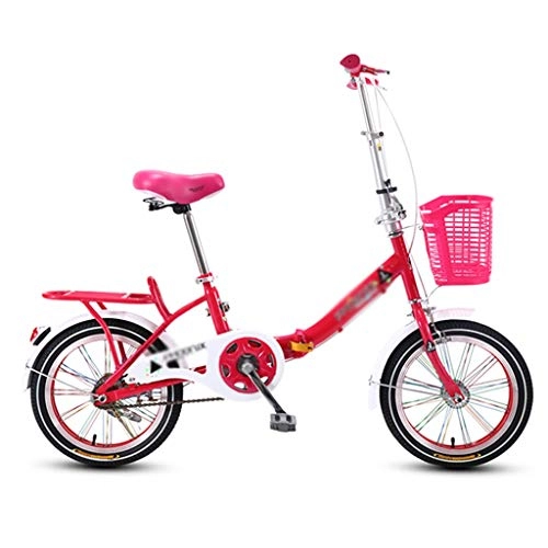 Plegables : Bicicletas Plegable 20 Pulgadas For Estudiantes 16 Pulgadas For Nios Regalos For Nios (Color : Red, Size : 20 Inches)