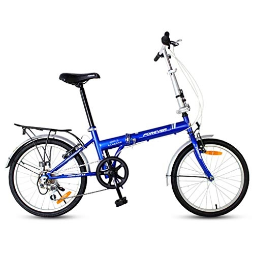 Plegables : Bicicletas Plegable Adulto Velocidad Variable Mini Ciudad Carretera, Robusto Bastidor de Acero al Carbono de 20 Pulgadas (Color : Blue, Size : 20inches)