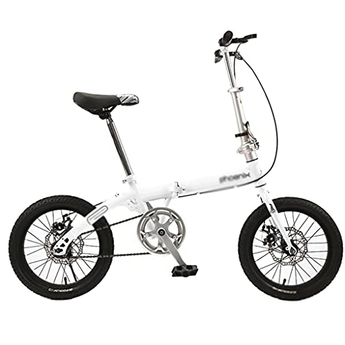 Plegables : Bicicletas Plegable Niños De 16 Pulgadas Ligeras para Estudiantes Niños Y Niñas Regalos para Niños (Color : Blanco, Size : 16inches)
