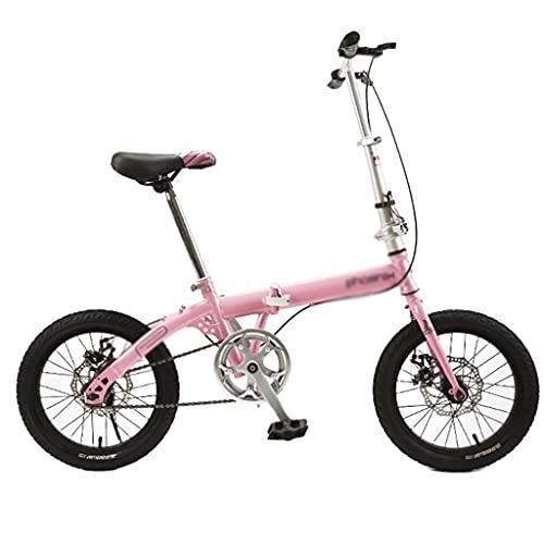 Plegables : Bicicletas Plegable Niños De 16 Pulgadas Ligeras para Estudiantes Niños Y Niñas Regalos para Niños (Color : Pink, Size : 16inches)