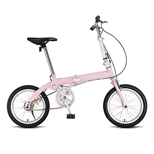 Plegables : Bicicletas Plegable Velocidad Variable 20 Pulgadas Porttil Ultraligera For Adultos Estudiante De 16 Pulgadas (Color : Pink, Size : 20 Inches)