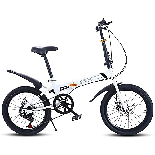 Plegables : Bicicletas Plegables, Bicicleta Plegable Bicicleta De Ciudad De 7 Velocidades De Velocidad Variable, Bicicleta De Ciudad Portátil Para Adultos, Bicicleta Plegable De Acero Al Carbono De 20 Pulgadas, P