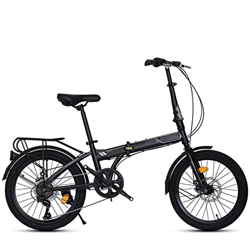 Plegables : Bicicletas Plegables Bicicleta Plegable Tándem de Ciudad Bicicleta Ligera y Cómoda de 20 Pulgadas Bicicleta de Carretera de Acero con Alto Contenido de Carbono Frenos de Doble Disco Bicicleta