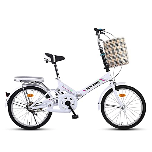 Plegables : Bicicletas Plegables Frenos Dobles De Una Sola Velocidad De 20 Pulgadas Bicicleta De Ciudad Ligera para Adultos Hombres Mujeres Estudiantes Bicicletas Urbanas, E