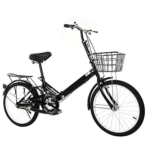 Plegables : Bicicletas Plegables, Mini Bicicleta De Cercanías Portátiles De 20 Pulgadas De 20 Pulgadas Y Femenino Adulto De La Escuela Primaria Y Secundaria Estudiantes Niños Niños Grandes Niños Bicicletas, Negro