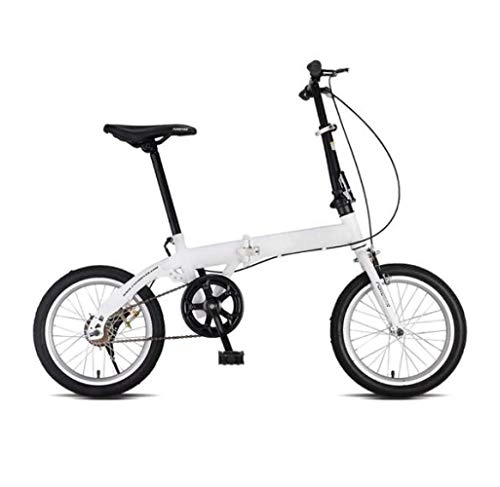Plegables : Bidetu Bicicleta Plegable Unisex Adulto Aluminio Urban Bici Ligera Estudiante Folding City Bike con Rueda De 16 Pulgadas, Manillar Y Sillin Confort Ajustables, Velocidad única, Capacidad 1